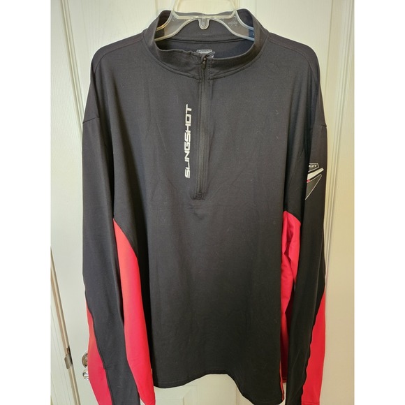 Polaris Slingshot Men's Black Red Long Sleeve Pullover 1/4 Zip, EUC, Size 3XL - Picture 1 of 8